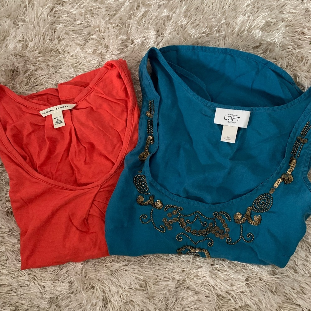 Petite Small Tops. Banana Republic & Ann Taylor Loft.
